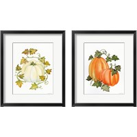 Framed 'Pumpkin and Vines 2 Piece Framed Art Print Set' border=