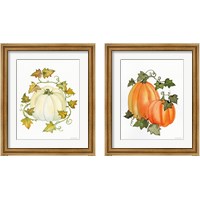 Framed 'Pumpkin and Vines 2 Piece Framed Art Print Set' border=