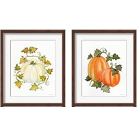 Framed 'Pumpkin and Vines 2 Piece Framed Art Print Set' border=