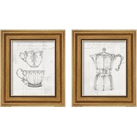 Framed Authentic Coffee White Gray 2 Piece Framed Art Print Set