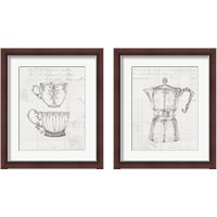 Framed 'Authentic Coffee White Gray 2 Piece Framed Art Print Set' border=