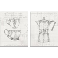 Framed Authentic Coffee White Gray 2 Piece Art Print Set