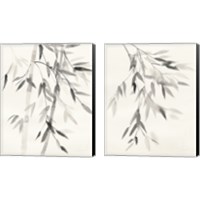 Framed Bamboo Leaves 2 Piece Canvas Print Set