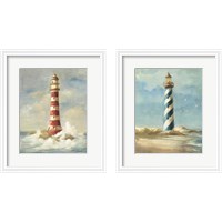 Framed 'Lighthouse 2 Piece Framed Art Print Set' border=