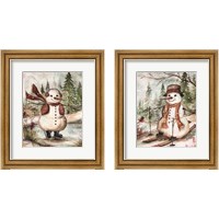 Framed 'Country Snowman 2 Piece Framed Art Print Set' border=