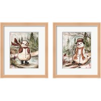 Framed 'Country Snowman 2 Piece Framed Art Print Set' border=