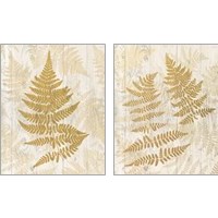 Framed 'Golden Fern 2 Piece Art Print Set' border=