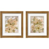 Framed 'White on White Floral  2 Piece Framed Art Print Set' border=