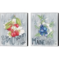 Framed 'American Berries 2 Piece Canvas Print Set' border=