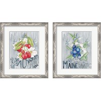 Framed 'American Berries 2 Piece Framed Art Print Set' border=