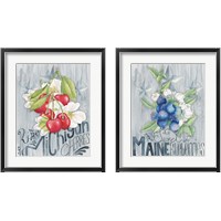 Framed 'American Berries 2 Piece Framed Art Print Set' border=