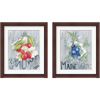 Framed 'American Berries 2 Piece Framed Art Print Set' border=
