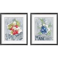 Framed 'American Berries 2 Piece Framed Art Print Set' border=