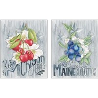 Framed 'American Berries 2 Piece Art Print Set' border=