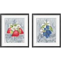 Framed 'American Berries 2 Piece Framed Art Print Set' border=