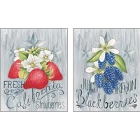 Framed 'American Berries 2 Piece Art Print Set' border=