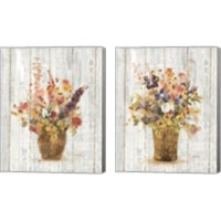 Framed 'Wild Flowers in Vase 2 Piece Canvas Print Set' border=