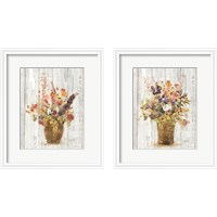 Framed 'Wild Flowers in Vase 2 Piece Framed Art Print Set' border=