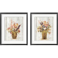 Framed 'Wild Flowers in Vase 2 Piece Framed Art Print Set' border=