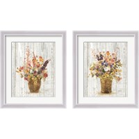 Framed 'Wild Flowers in Vase 2 Piece Framed Art Print Set' border=