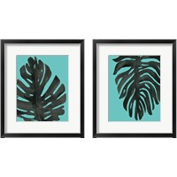 Framed Tropical Palm Turquoise 2 Piece Framed Art Print Set