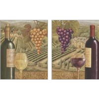 Framed 'French Vineyard 2 Piece Art Print Set' border=