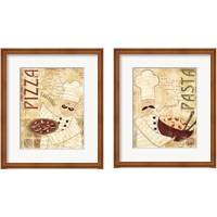 Framed 'Pizza & Pasta 2 Piece Framed Art Print Set' border=