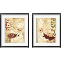 Framed 'Pizza & Pasta 2 Piece Framed Art Print Set' border=