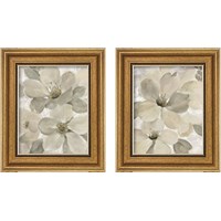 Framed 'White on White Floral 2 Piece Framed Art Print Set' border=