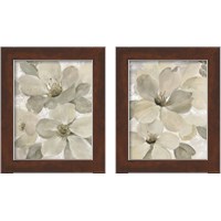 Framed 'White on White Floral 2 Piece Framed Art Print Set' border=