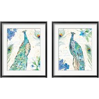 Framed 'Peacock Garden 2 Piece Framed Art Print Set' border=
