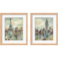 Framed 'City Impression 2 Piece Framed Art Print Set' border=