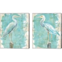 Framed Coastal Egret 2 Piece Canvas Print Set