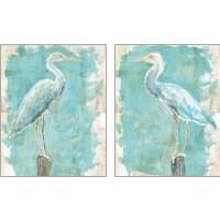Framed Coastal Egret 2 Piece Art Print Set