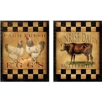 Framed 'Farm Signs 2 Piece Art Print Set' border=