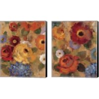 Framed Jacquard Floral 2 Piece Canvas Print Set