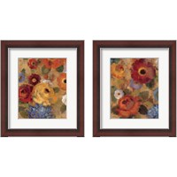 Framed 'Jacquard Floral 2 Piece Framed Art Print Set' border=