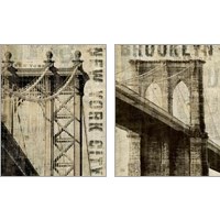 Framed 'Vintage NY 2 Piece Art Print Set' border=