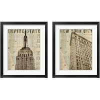 Framed 'Vintage NY 2 Piece Framed Art Print Set' border=