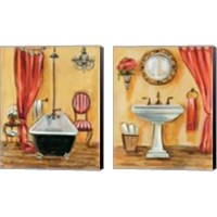 Framed 'Tuscan Bath 2 Piece Canvas Print Set' border=