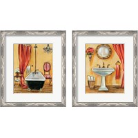 Framed 'Tuscan Bath 2 Piece Framed Art Print Set' border=