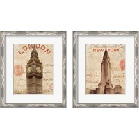 Framed 'Letter from City 2 Piece Framed Art Print Set' border=