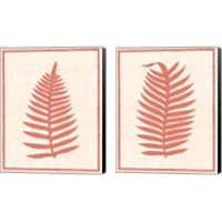 Framed 'Silhouette in Coral 2 Piece Canvas Print Set' border=