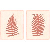 Framed 'Silhouette in Coral 2 Piece Art Print Set' border=