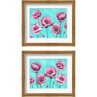 Framed 'Pink Poppies 2 Piece Framed Art Print Set' border=