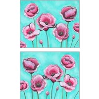 Framed 'Pink Poppies 2 Piece Art Print Set' border=