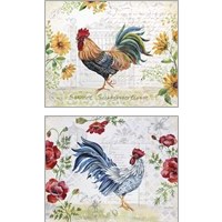 Framed 'Seasonal Rooster  2 Piece Art Print Set' border=