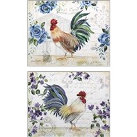 Framed 'Seasonal Rooster  2 Piece Art Print Set' border=