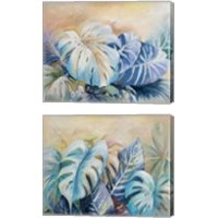 Framed 'Blue Plants 2 Piece Canvas Print Set' border=