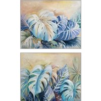 Framed 'Blue Plants 2 Piece Art Print Set' border=